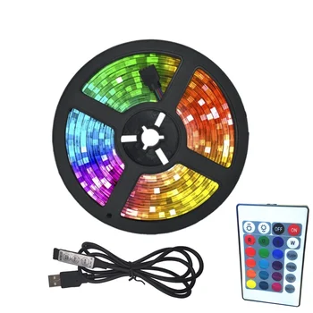 LED Csík USB Infravörös Vezérlő RGB SMD2835 DC5V 1M 2M 3M 4M 5M Rugalmas Szalag Lámpa Dióda TV Háttér Világítás LED luces