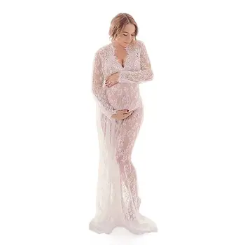 Terhesség alatt a női Ruha csipke Fotózás, Kellékek Maxi Kismama Ruha Kismama Ruházat