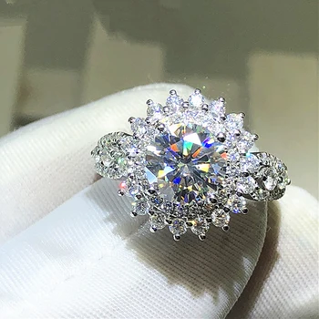CAOSHI Luxus Trendi Javaslat Gyűrű Káprázatos Cirkónium-oxid Kristály Gyönyörű Design Esküvői Zenekarok Esztétikai Ajándék, Menyasszonyi Ékszerek