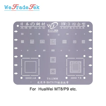 WL IC Chip BGA Reballing Sablon Készlet 0.12 mm Vastagság Tin Háló Forrasztani Sablon Huawei MTK MT7 MTS P8 C7 C8 71 5S MT8 P9