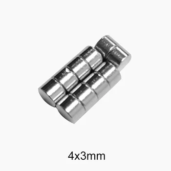 50~1500pcs 4x3 mm elektro mágneses Kis Kerek Mágnes 4mmx3mm Lap Neodímium Mágnes lemez 4x3mm Állandó NdFeB Mágnes 4*3