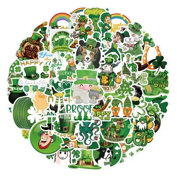 50pcs St. Patrick napját Ország Írország Ünnep Matricák Autó, Laptop Bőrönd Vicces Esztétikai Zöld Gyerek Játékok, Papíráru