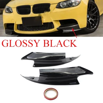 Fekete Első Lökhárító Ajak Szög Diffúzor Spoiler Spoiler Karcolás Védő-BMW E90 E92 M3 2008-2014