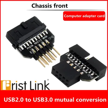 Alaplap USB 3.0 19/20pin-USB 2.0 9pin átalakítás adapter USB2.0 9-pin USB3.0 19pin előlap plug-in