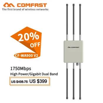 Comfast 1750Mbps kétsávos, 2,4 G/5G Nagy teljesítményű Kültéri AP router Wifi Hozzáférési Pont 6*8dBi Antenna WiFi Lefedettség AP bázisállomás