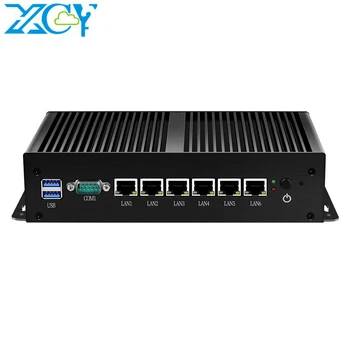 XCY Mini PC ventilátor nélküli pfsense 6 LAN Gigabit Ethernet Intel 211AT Core i3 7100U Linux Windows 10 7 Router Tűzfal Számítógép Mini PC