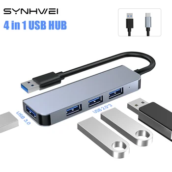 4 portos USB 3.0 Hub Adapter Mini Hi-Speed Splitter Laptop Notebook Kiegészítők PC Macbook U-Lemez C Típusú Dokkolóegység