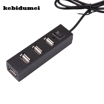 kebidumei Új Érkezés USB 2.0 Hub 4 Port Nagy Sebességű USB 2.0 Hub be/ki Kapcsoló Fehér Fekete Windows PC Laptop