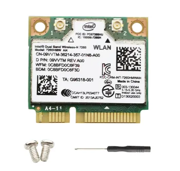 A vezeték nélküli Intel 7260HMW EGY Mini PCI-E Wifi Kártya 300Mbps Dual Band 802.11 agn 2.4 G/5 ghz-es Bluetooth 4.0 Laptop Csavaros