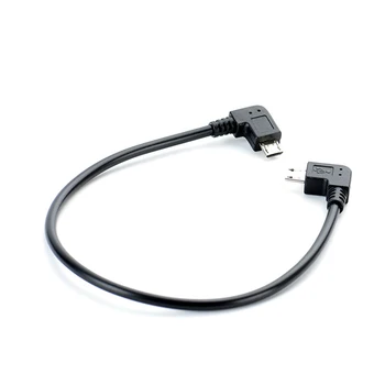 1db Bal Szög 90 Fokos Micro USB férfi Férfi Kábel Átalakító OTG Adapter Kábel, 25cm Kábel