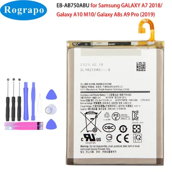 3300mAh EB-BA750ABU Akkumulátor Samsung GALAXY A7 2018 A750 A730x SM-A750F A10 M10 SM-A105F/DS A8s SM-G887 Eredeti Mobil Telefon