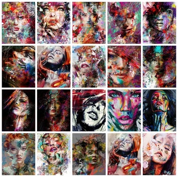 AZQSD Festés Számok Nő Portré HandPainted Készletek, Vászon Diy Olaj Painitng a Számok Lány lakberendezés 40x50cm Keretben