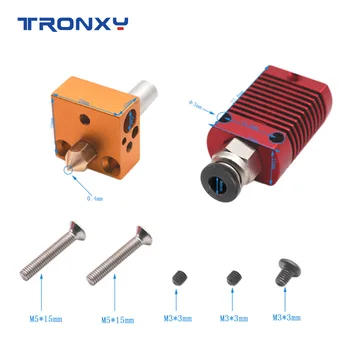 Tronxy XY-2 PRO X5SA 3D-s Nyomtató Alkatrészek, Tartozékok Narancs Extrúziós Fej Készletek 0,4 mm-es fúvóka Erős Kompatibilitás