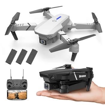 2021 Új E88 Pro RC Drón Széles Látószögű HD-4K 1080P Dual Kamera Magasság Tartani Wifi Fpv Összecsukható Quadcopter Dron Fiú Ajándék Játék Gyerekeknek