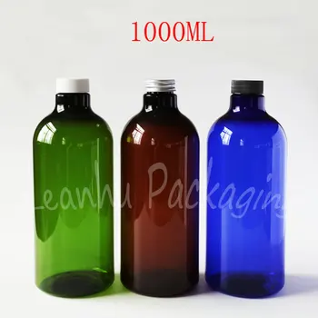 1000ML Műanyag Palack, Csavaros Kupakkal , 1000CC Sampon / tusfürdő, Csomagolás, az Üveg , Üres Kozmetikai Tartály ( 10 PC/Lot )