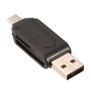 ABS 55 x 16 x 10 mm (L x W x H) Univerzális kártyaolvasó Mobiltelefon, PC-kártya olvasó Micro USB OTG-Kártya Olvasó, flash memória