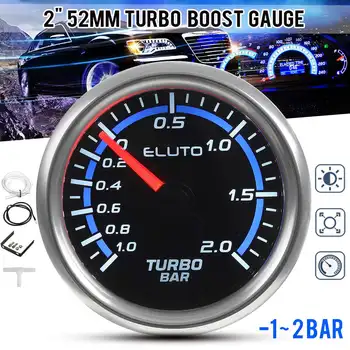 Univerzális Autó Turbo Boost Nyomtávú -1~2 Bár / -30~30PSI Kék LED Kijelző 2
