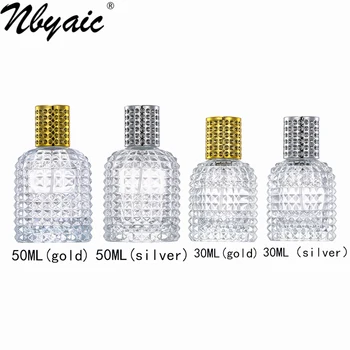 Nbyaic 1db parfüm csere üveg 30ml50mml nagy kapacitású üveg parfüm adagoló spray palackot nyomja meg az üres üveg