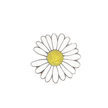 Aranyos Jelvény Virág Zománc Daisy Divatos Virág Bross Csapok a Nők Korea Szép Fenyők Broches Táska, Kalap Csapok a Gyerekek Barátja
