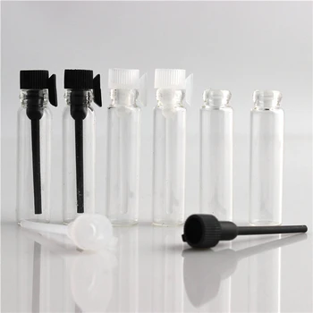 10db/csomag 1 ML 2ML 3ML Fekete Világos, Mini Parfümös Üveg Üres Kozmetikai Üveg Mintát Kémcsőben Vékony Injekciós üveg