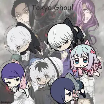 6 Stílusok Akril Kulcstartó Anime Tokió Ghoul Kaneki Ken Kirishima Touka Medál, Kulcstartó
