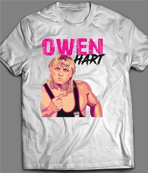 Owen Hart Ihlette Egyedi Művészet Cain Birkózás T-Shirt Teljes Elülső Nyomtatási Vicces Póló férfi nyári póló márka maximum