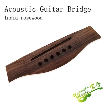 Indiai Rózsafa Akusztikus Gitár Híd Alkatrész, Magas Minőségű, Rózsafa Fa Gitár Tartozékok 168mm