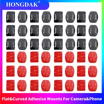 Ívelt, Lapos Öntapadós Tartók Matrica Mount GoPro Profi Hős 10 9 8 7 6 5 Xiaomi Yi 4K SJCAM Sisak Akció Fényképezőgép Tartozékok