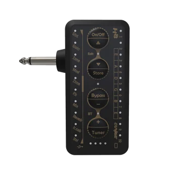 Hordozható Elektromos Gitár Erősítő H8 Mini Fejhallgató Erősítő, Beépített Késleltetés Tuner Phaser effekt IR Kabinet Gitár Csatlakozó