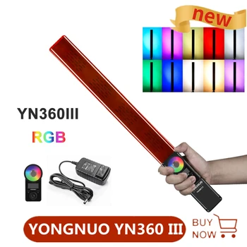 YONGNUO YN360 III. YN360III Pro Kézi LED Videó Fény Érintse meg Beállítása Bi-colo 3200k-5500k RGB Szín Távirányítóval