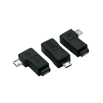 90 Fokos Jobbra & Balra Ferde Micro USB 2.0 5Pin Férfi-Női M-F Kiterjesztése csatlakozó Adapter Csatlakozó