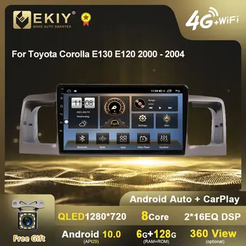 EKIY QLED 1280*720-as Android 10 autórádió 6G+128G Toyota Corolla E130 E120 2000 - 2004 Multimédia Lejátszó GPS Navigációs Sztereó