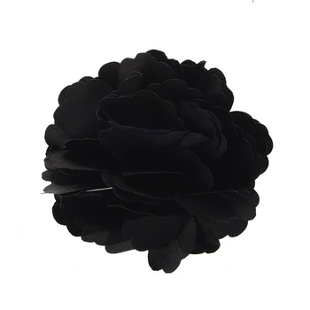Selyem Virág hajcsat Bross Esküvői Csokor Virág Klip 8cm Bross Tartozék - Fekete