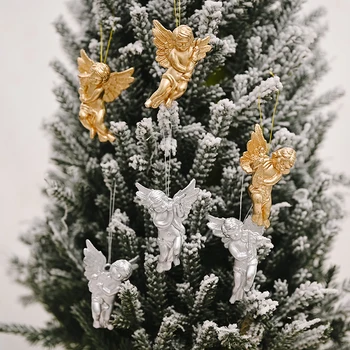 Karácsony Fa Medál Angyal Karácsonyi Dekoráció Az Otthoni Arany Ezüstös Átlátszó Angyal Babák Karácsonyfa Lógó Díszek