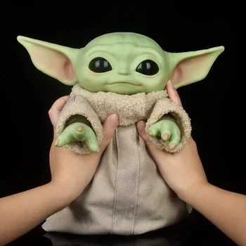 28 cm Disney Star Wars Baba Yoda A Grogu Pvc Anime Plüss Figura Játékok Yoda Mester A mandalore-i Babák, Játékok, Ajándékok