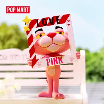 POP MART Rózsaszín Párduc Szeretet Kifejezésének Sorozat Vak Doboz Gyűjtemény Baba Gyűjthető Aranyos Akció Aranyos állat a játék a számok