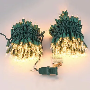 25 Méter 100 LED Tiszta Karácsonyi String Fény Izzó Mini Tündér Fény Kerti Zöld Huzal Terasz karácsonyi Parti Dekoráció
