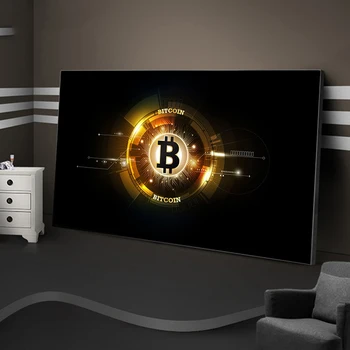 Arany Bitcoin Északi Vászon Festmény HD Nyomtatás Modern Plakát Wall Art Moduláris Kép Nappali lakberendezési Cuadros