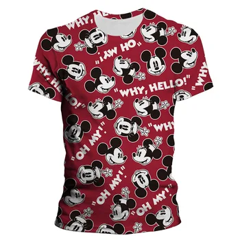 Disney kleidung 2021 Neue férfiak nők Sommer 3D Nyomtatás Mickey Egér Retro Ms Kurzarm T-shirt Póló Lssig lustige Kids t-ing