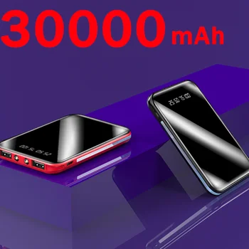 Mini Power Bank 30000mAh Hordozható Külső Akkumulátor 2USB Digitális Kijelző Kültéri Utazási Alkalmas Xiaomi IPhone Samsung