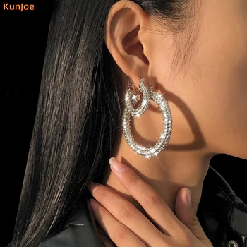 KunJoe Vintage Luxus Medál, Fülbevaló, Magas Minőségű Cirkónia Női Fülbevaló Tartozékok Lány Divat, Ékszerek, Ajándékok Csepp