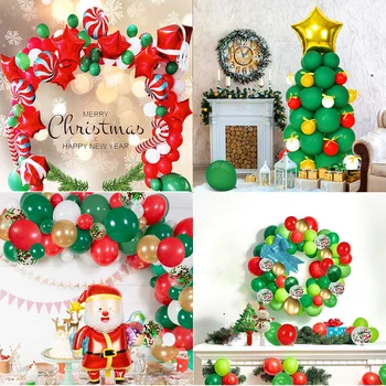 Boldog Karácsonyt Léggömb Arch Garland Készlet, Zöld, Piros Mikulás Lufi Karácsonyra, Karácsonyi, szilveszteri Buli Dekorációk, Kellékek