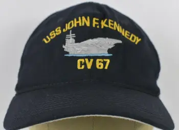 Nyomtatott USS John F. Kennedy CV67 amerikai Haditengerészet Brian Baseball Sapka Sapka Állítható Snapback