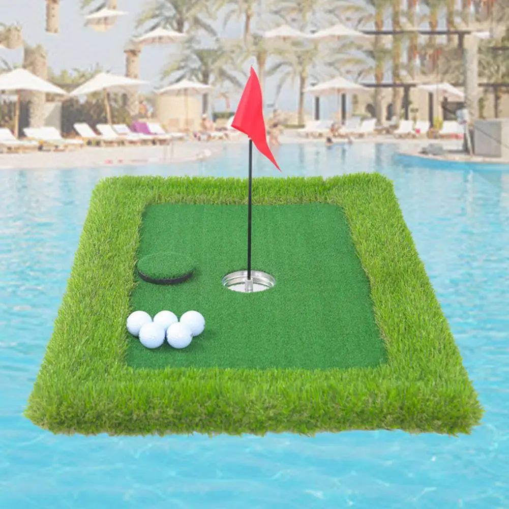 Medence, Golf Játék Úszó Golf Szőnyeg Labdát Tee Kupa Zászló Meghatározott Golf Műfű Szőnyeg Golf Gyakorlat Üti Szőnyeg Szett